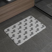 Dachshund Dark Grey & Grey Bathroom Décor Mat Rug