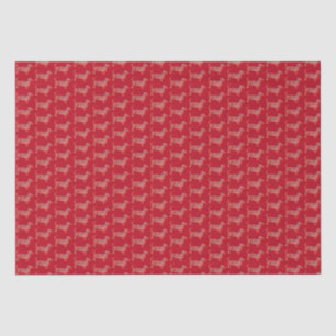 Dachshund Daxie Christmas Dog Cute Silhouette Red Tissue Paper
