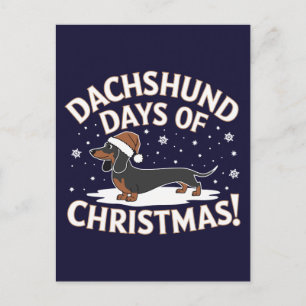 Dachshund days of Christmas!  Postcard
