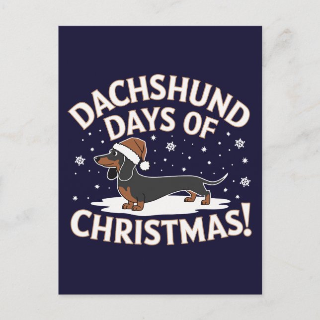 Dachshund days of Christmas!  Postcard (Front)