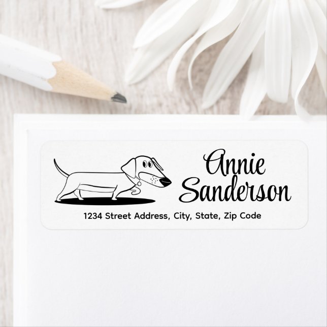 Dachshund de dessin animé mignon  (En situation)