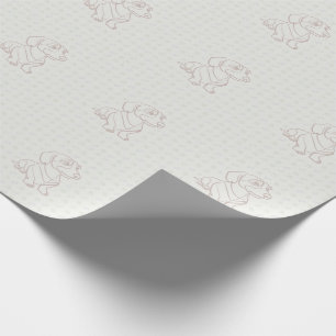 Dachshund Decorative Line Art Pattern Wrapping Paper