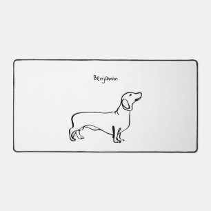 Dachshund Delight: Customizable Desk Mat