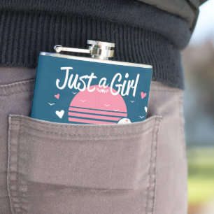 Dachshund Design, Just A Girl Who Loves Dachshunds Hip Flask