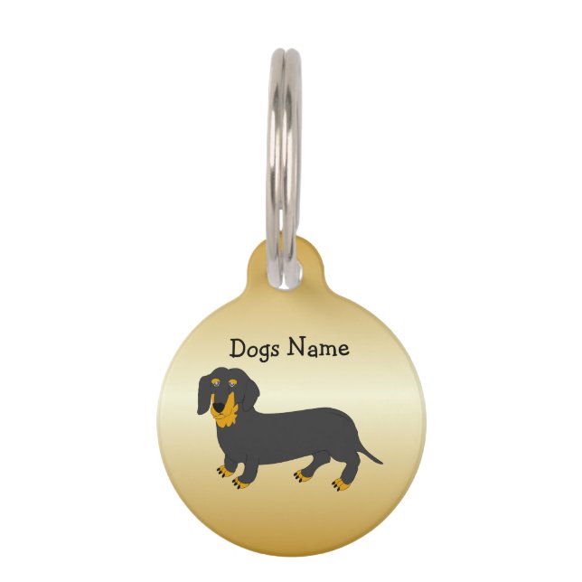 Dachshund Design Personalised Pet Tag (Front)