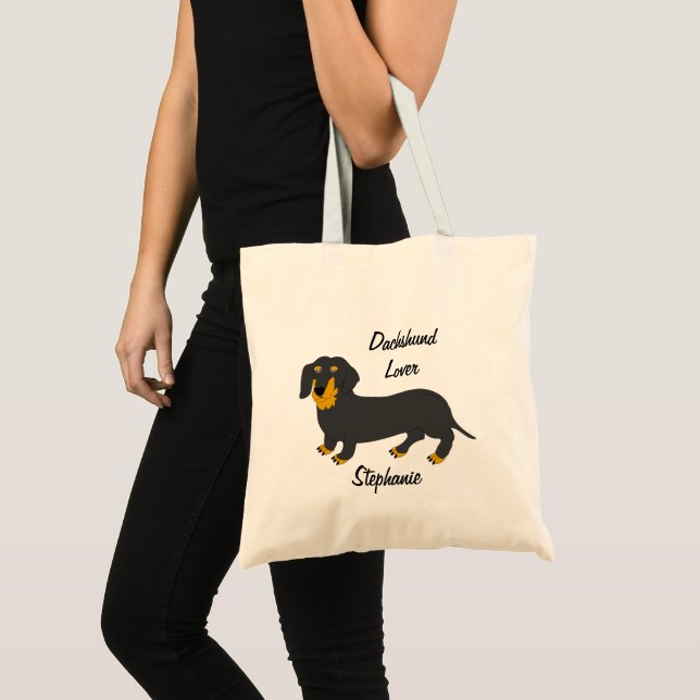 Dachshund Design Personalised Tote Bag (Front (Product))