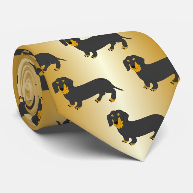 Dachshund Design Tie (Rolled)