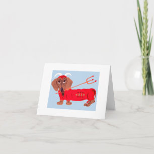 Dachshund Devil Holiday Card