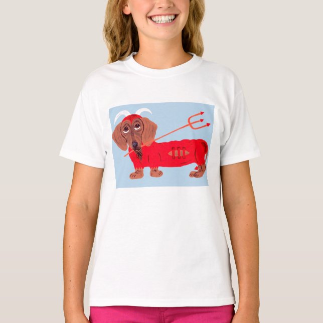 Dachshund Devil T-Shirt (Front)