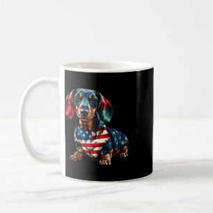 Dachshund Dog 4th Of July American Flag Gifts For  Coffee Mug
