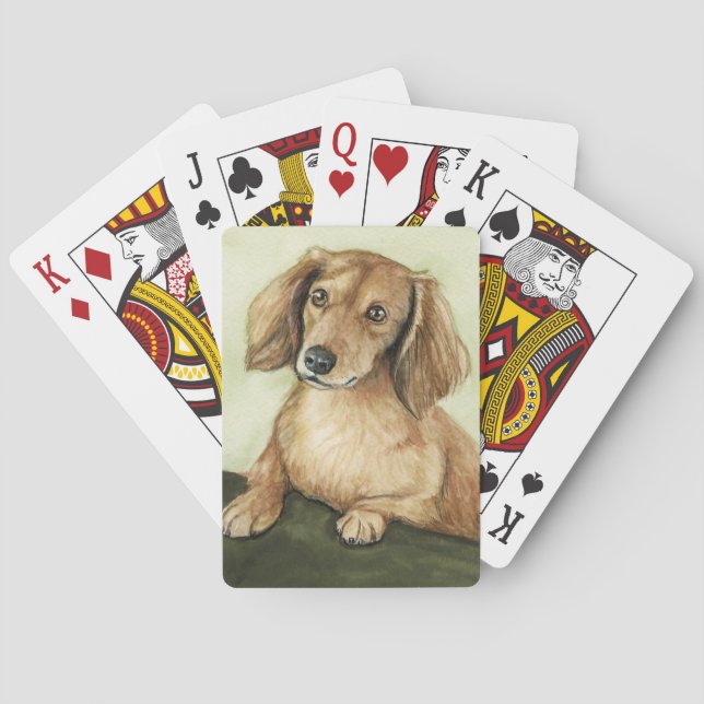 Dachshund Dog Art Playing Cards (Back)