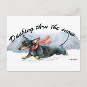 Dachshund Dog Art Postcard
