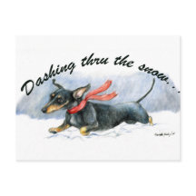 Dachshund Dog Art Postcard