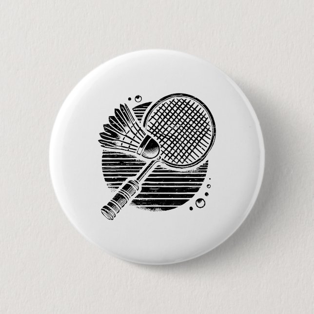 Dachshund Dog Badminton Player Shuttle  2 Inch Round Button (Front)