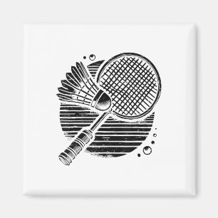 Dachshund Dog Badminton Player Shuttle Magnet
