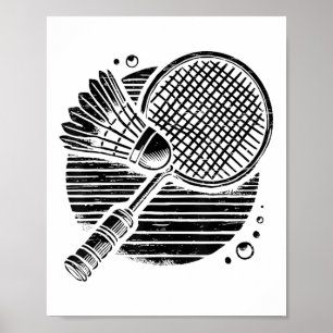 Dachshund Dog Badminton Player Shuttle Poster