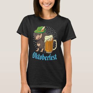 Dachshund Dog Bavarian Lederhosen Drinking Beer Oc T-Shirt