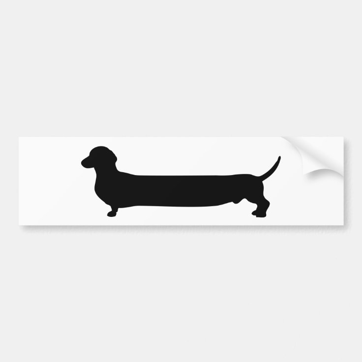 Dachshund dog black silhouette funny cartoon bumper sticker | Zazzle
