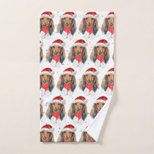 Dachshund Dog Breed Christmas Hand Towel