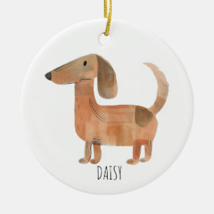 Dachshund Dog Ceramic Ornament