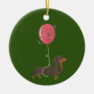 Dachshund Dog Ceramic Ornament