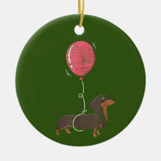 Dachshund Dog Ceramic Ornament (Front)
