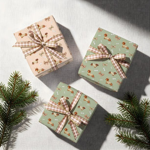 Dachshund Dog Christmas Chequerboard Sweater Bow Wrapping Paper Sheet