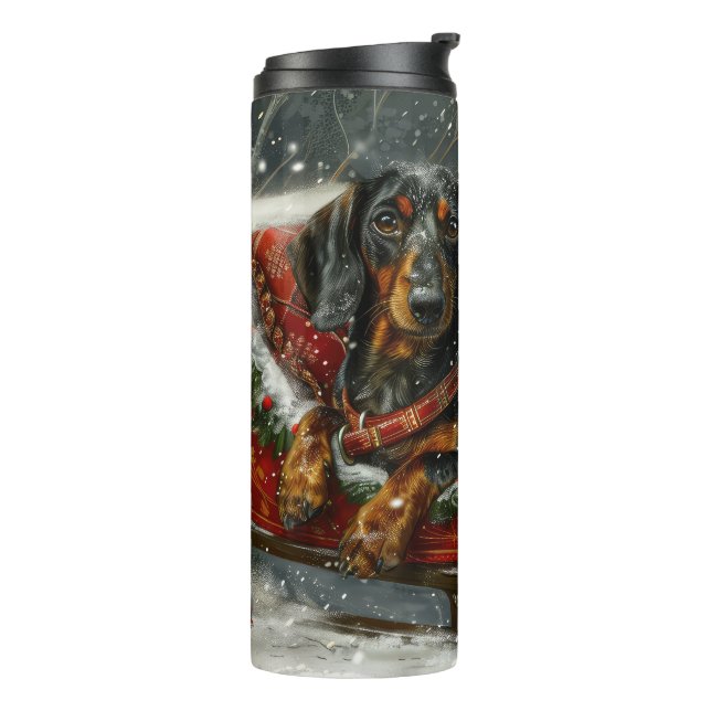 Dachshund Dog Christmas Festive  Thermal Tumbler (Rotated Left)