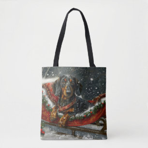 Dachshund Dog Christmas Festive  Tote Bag