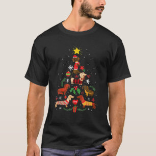 Dachshund Dog Christmas Ornament Tree Merry Christ T-Shirt