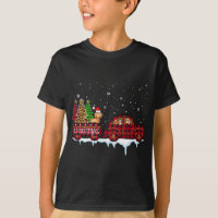 Dachshund Dog Christmas Red Plaid Truck Santa Xmas