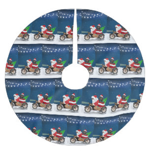 Dachshund Dog Christmas Santa Claus  Brushed Polyester Tree Skirt