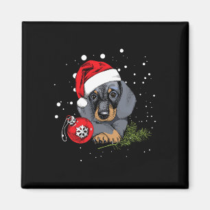 Dachshund Dog Christmas Tree Light Santa Xmas Gift Magnet