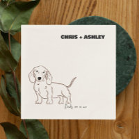 Dachshund Dog Cocktail Napkin for wedding