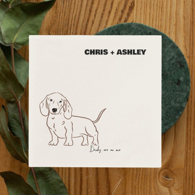 Dachshund Dog Cocktail Napkin for wedding (Creator Uploaded)