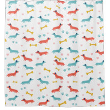 Dachshund Dog Colourful Doxies and Bones