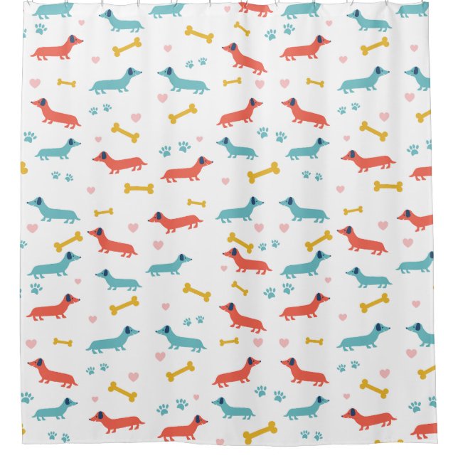 Dachshund Dog Colourful Doxies and Bones (Front)