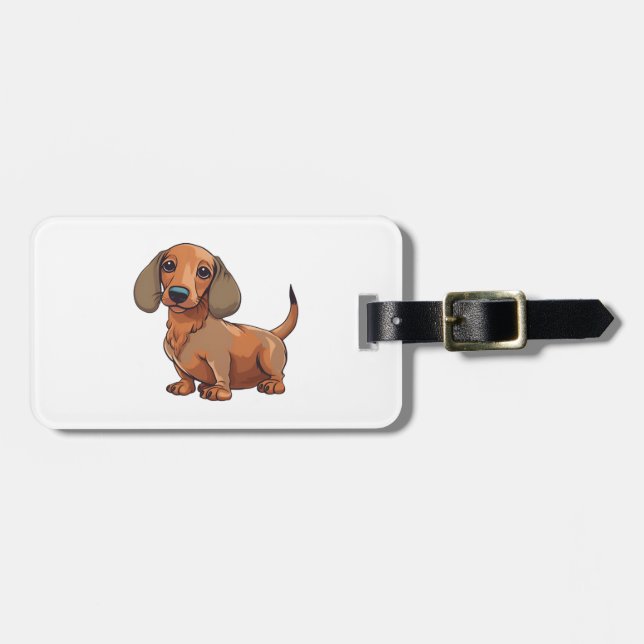 Dachshund Dog Cute  Luggage Tag (Front Horizontal)