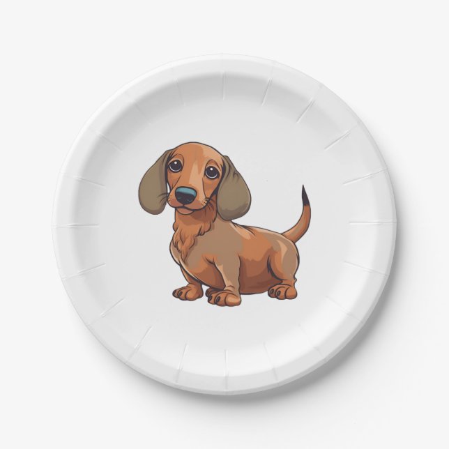 Dachshund Dog Cute  Paper Plate (Front)