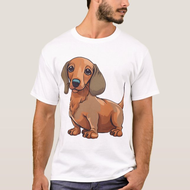 Dachshund Dog Cute  T-Shirt (Front)