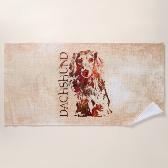 Dachshund dog  - Doxie Beach Towel (Front)