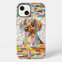 Dachshund dog - Doxie -colourful mosaic