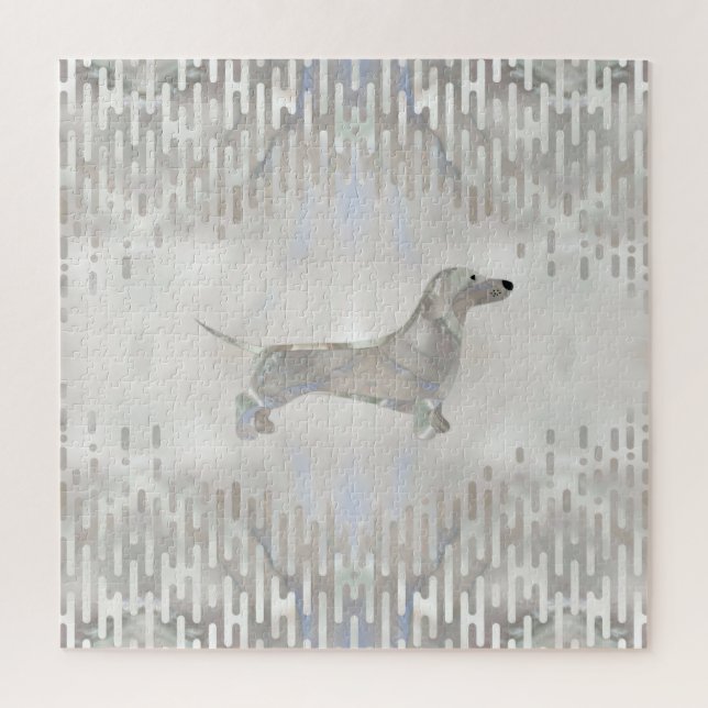 Dachshund dog  - Doxie pearl silhouette Jigsaw Puzzle (Vertical)