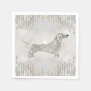 Dachshund dog  - Doxie pearl silhouette Napkin