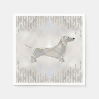 Dachshund dog  - Doxie pearl silhouette Napkin