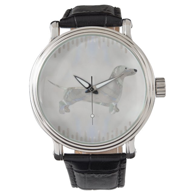 Dachshund dog  - Doxie pearl silhouette Watch (Front)