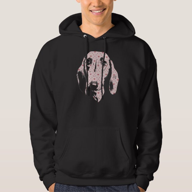 Dachshund   Dog Face Minimalist Silhouette With He Hoodie (Front)