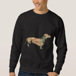 Dachshund Dog Floral Tropical Pattern Silhouette Sweatshirt