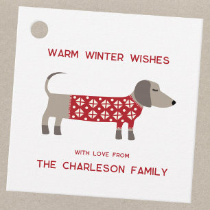 Dachshund Dog Fun Personalized Holiday Gift Tags