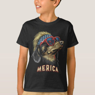 Dachshund Dog - Funny 4th of July American Flag T-Shirt